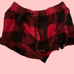 Old Navy Red and Black Plaid Women Shorts